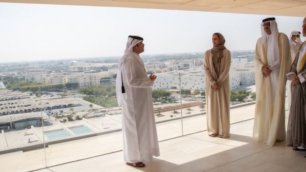 His Highness the Amir of Qatar and His Majesty the Sultan of Oman Welcomed to Qatar Foundation by Her Excellency Sheikha Hind