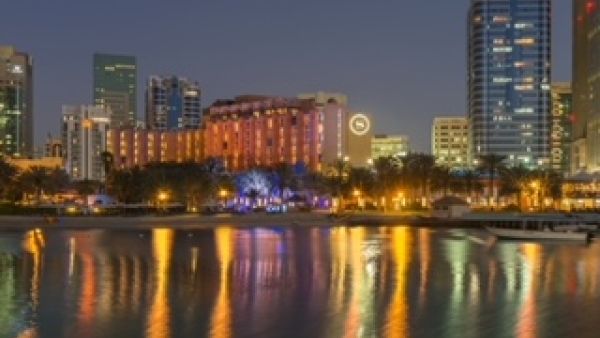 Sheraton AD Hotel & Resort - Night Time Exterior. Sheraton Abu Dhabi Hotel & Resort Reopens With New Look and Fresh Culinary Offerings