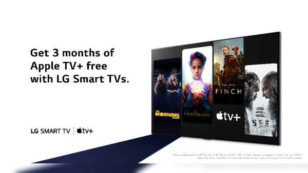 LG To Offer Customers Apple TV+ Three Month Trial