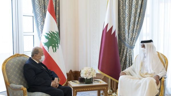 عون وأمير قطر 
