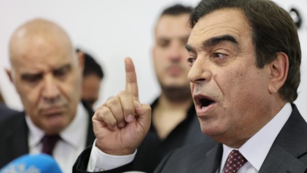 George Kordahi, the Lebanese minister of information whose comments on Yemen sparked a row with Gulf countries that has crippled the government for weeks, holds a press conference in Beirut on December 3, 2021 to announce his resignation.  Anwar AMRO / AFP George Kordahi resigned on Friday following tension with the Gulf