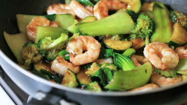 اسهل وصفة ترياكي روبيان بالخضار