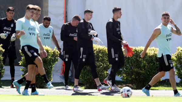 جانب من تدريبات الأرجنتين الاستعدادية لملاقاة كولومبيا