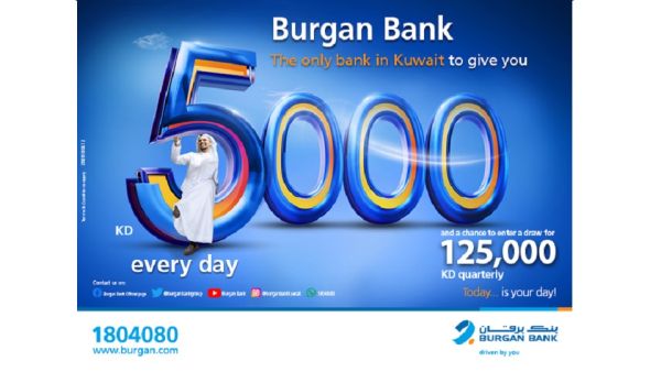 Burgan Bank also offers a Quarterly Draw with more chances to win higher rewards, offering the chance to one lucky customer to win KD 125,000 every three months. Burgan Bank Announces Names Of The Daily Lucky Winners Of Yawmi Account Draw