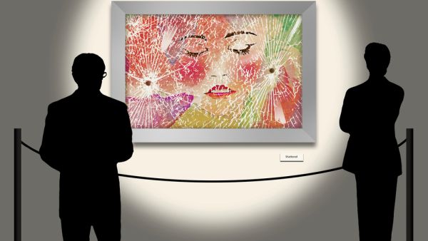 Artwork was defaced by the guard who worked for a private security firm