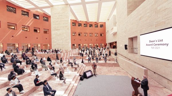 During the event Carnegie Mellon Qatar celebrates Dean’s List, Fall 2021