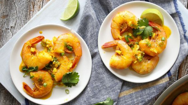 روبيان جامبو مشوي بالكركم