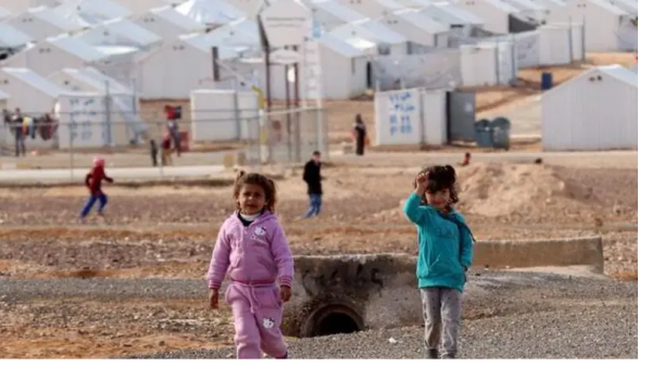 Syrian children at the Azraq refugee camp 