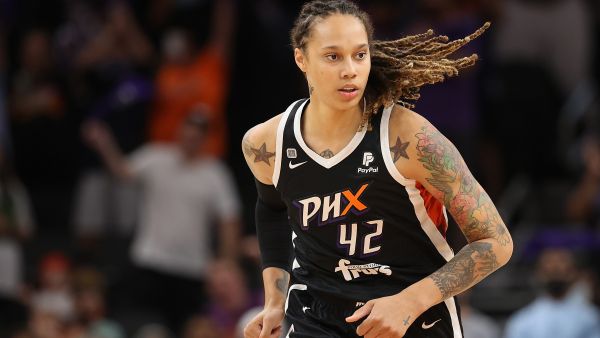 Brittney Griner #42 of the Phoenix Mercury during the first half in Game Four of the 2021 WNBA semifinals at Footprint Center on October 06, 2021 in Phoenix, Arizona. Christian Petersen/Getty Images/AFP  American basketball star Brittney Griner
