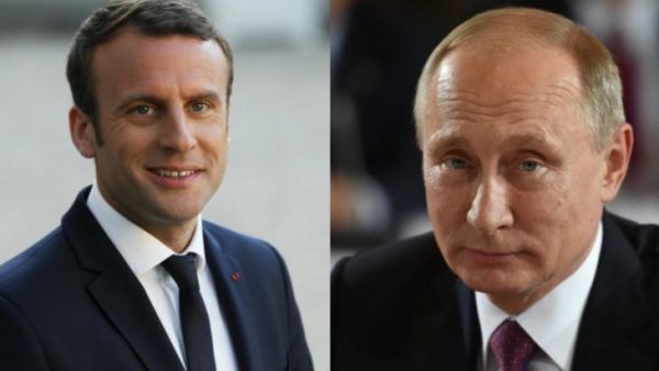 الرئيس الروسي فلاديمير بوتين، والفرنسي إيمانويل ماكرون