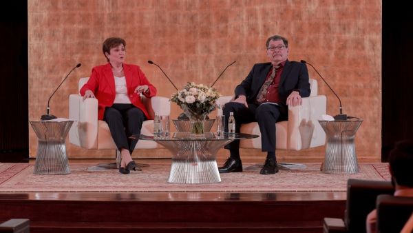 During the event IMF Chief Kristalina Georgieva Engages Georgetown Students at QF in Dialogue About Key Global Issues