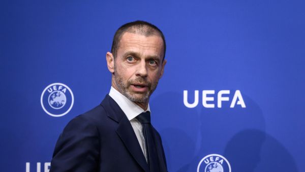 UEFA President Aleksander Ceferin arrives to address a press conference following an UEFA executive meeting on April 7, 2022 in Nyon, as UEFA is expected to adopt an overhaul of the Financial Fair Play (FFP) system introduced in 2010 to stop clubs piling up debts in their pursuit of trophies. (Photo by Fabrice COFFRINI / AFP)
