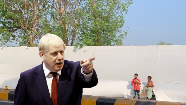 Boris Johnson made a 2-day visit to India with Gujarat’s as a first step on the trip. (Twitter) Gujarat’s Slums