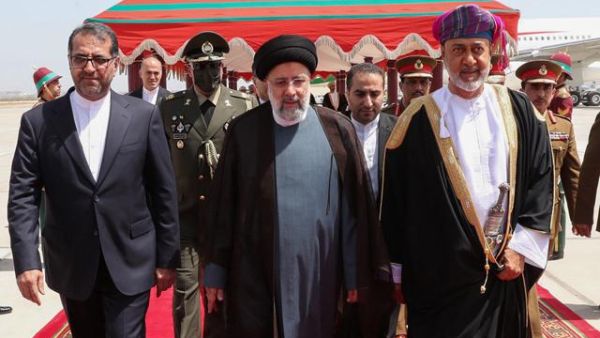 President Ebrahim Raisi (center) with Sultan Qaboos 