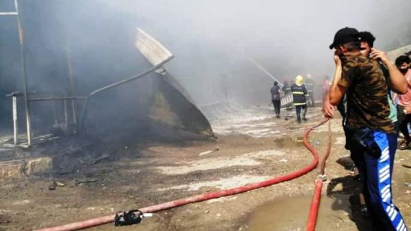 احترق اكثر من 50 محل تجاري في سوق بعقوبة