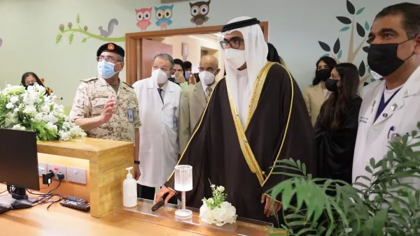 Her Highness Shaikha Thajba bin Salman bin Hamad Al Khalifa and Her Highness Shaikha Mariam bint Salman bin Hamad Al Khalifa inaugurated the Her Highness Shaikha Moza bint Hamad Al Khalifa Pediatric Cardiology and Surgery Unit at the Mohammed bin Khalifa bin Salman Al Khalifa Specialist Cardiac Centre in Awali on Thursday 23rd of June 2022. The opening ceremony took place in the presence of Her Highness Shaikha Zain bint Khalid Al Khalifa, Chairperson of the Board of Trustees of AlMabarrah AlKhalifia Founda