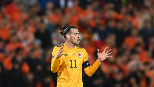 Wales' striker Gareth Bale reacts after the UEFA Nations League - League A Group 4 football match between Netherlands and Wales at the Feyenoord "De Kuip" stadium in Rotterdam, on June 14, 2022. (Photo by JOHN THYS / AFP)