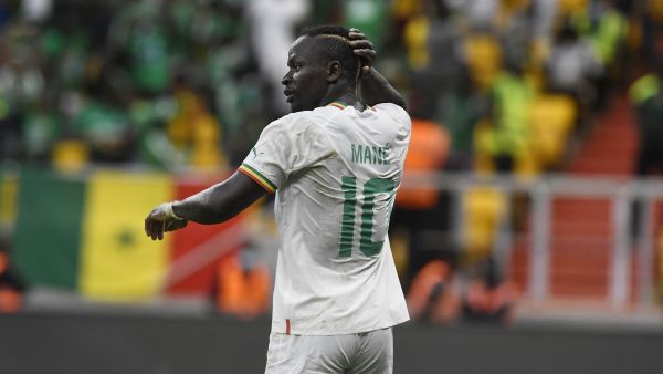 Sadio Mane, the man of the match against Benin, at the Stade Me. Abdoulaye Wade of Diamniadio on June 4, 2022, during the first day of the CAN 2022 qualifiers against Benin. (Photo by SEYLLOU / AFP)