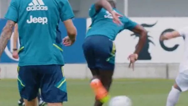 Paul Pogba during a Juventus training session. (Credit: @juventusfc)