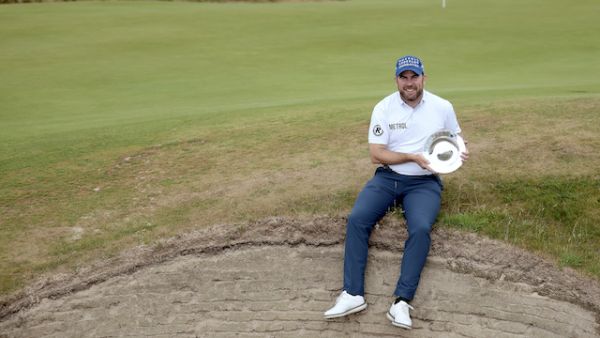 Richie Ramsay poses with the trophy at the Cazoo Classic resize (Image Credit: Supplied)