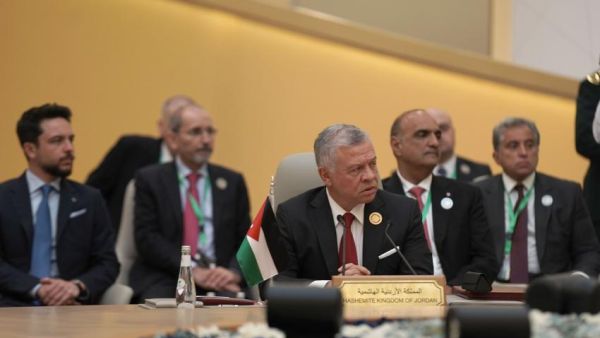 العاهل الأردني، الملك عبد الله الثاني، يلقي كلمة في قمة جدة الملك عبد الله الثاني