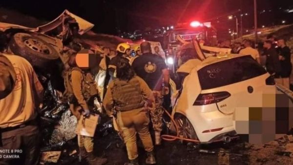 حادث تصادم شمال مدينة الخليل 