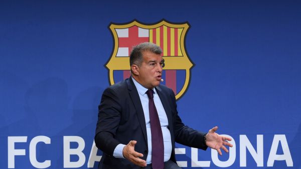 Barcelona's Spanish President Joan Laporta. (Photo by LLUIS GENE / AFP)