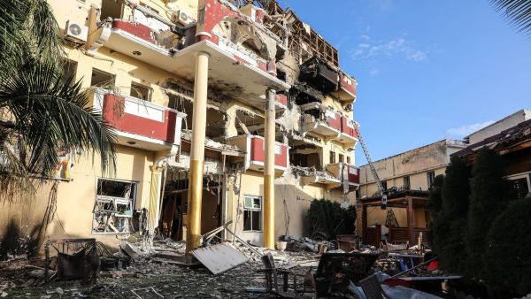 A ruined hotel in Mogadishu 