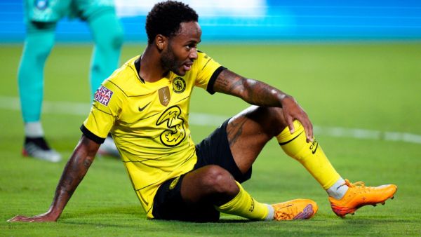 Raheem Sterling of Chelsea looks on during the Pre-Season Friendly match between Chelsea FC and Charlotte FC at Bank of America Stadium on July 20, 2022 in Charlotte, North Carolina. Jacob Kupferman/Getty Images/AFP (Photo by Jacob Kupferman / GETTY IMAGES NORTH AMERICA / Getty Images via AFP)
