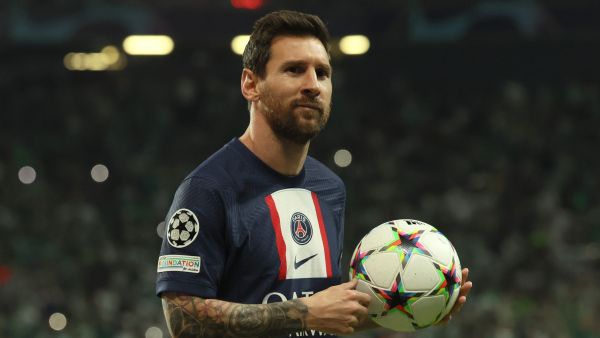Paris Saint-Germain's Argentine forward Lionel Messi looks on during the UEFA Champions League group H football match between Israel's Maccabi Haifa and France's Paris Saint-Germain (PSG) at the Sammy Ofer stadium in the city of Haifa on September 14, 2022. (Photo by JACK GUEZ / AFP)