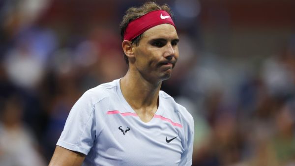 Rafael Nadal of Spain reacts against Frances Tiafoe of the United States during their Men’s Singles Fourth Round match on Day Eight of the 2022 US Open at USTA Billie Jean King National Tennis Center on September 05, 2022 in the Flushing neighborhood of the Queens borough of New York City. Mike Stobe/Getty Images/AFP (Photo by Mike Stobe / GETTY IMAGES NORTH AMERICA / Getty Images via AFP)