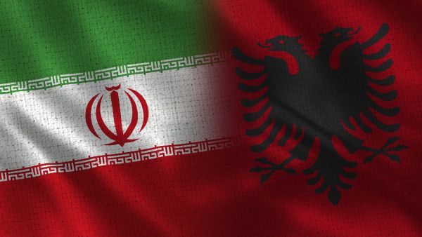 Iran, Albania flags 