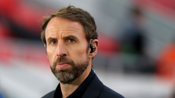 England's head coach Gareth Southgate gives an interview prior to the UEFA Nations League football match Hungary v England at the Puskas Arena in Budapest, Hungary, on June 4, 2022. (Photo by Peter KOHALMI / AFP)