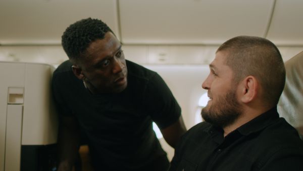 Clarence Seedorf and Khabib Nurmagomedov on board Etihad Airways  Football-mad Mystery Guest Upstages Sporting Legends Khabib and Seedorf In Etihad’s Flight to Doha Film
