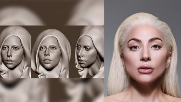 (L) a 3D model is said to resemble virgin Mary, the mother of Jesus (Twitter)/ Lady Gaga (Instagram) Lady Gaga