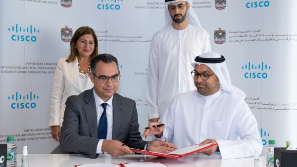 During the event MoU Between Minister of State for Artificial Intelligence, Digital Economy and Remote Work Applications and Cisco