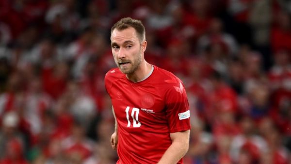 Denmark's midfielder Christian Eriksen controls the ball during the UEFA Nations League football match between Denmark and France in Copenhagen on September 25, 2022. (Photo by FRANCK FIFE / AFP)