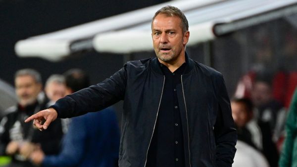 Germany's coach Hans-Dieter Flick reacts from the sidelines during the UEFA Nations League football match between Germany and Hungary in Leipzig, eastern Germany on September 23, 2022. (Photo by John MACDOUGALL / AFP)