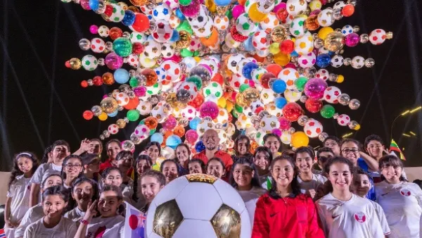 HH Sheikha Moza Attends Inauguration of Art Installation ‘Come Together’ at QF