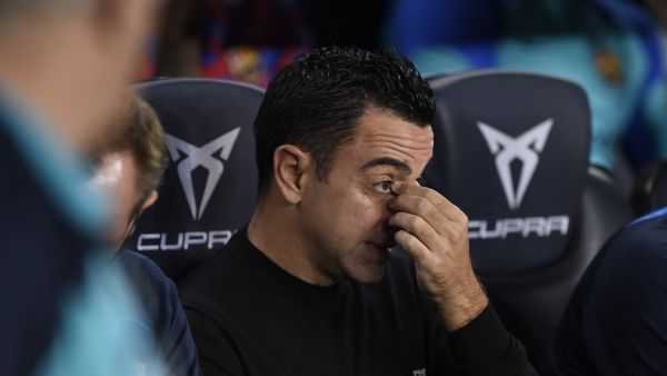 Barcelona's Spanish coach Xavi gestures prior the Spanish league football match between FC Barcelona and Athletic Club Bilbao at the Camp Nou stadium in Barcelona, on October 23, 2022. (Photo by Josep LAGO / AFP)