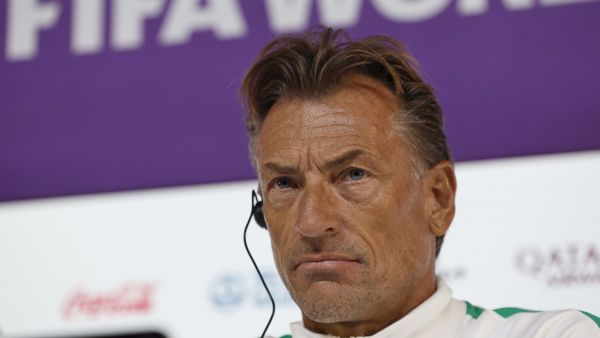 Saudi Arabia's French coach Herve Renard attends a press conference at the Qatar National Convention Center (QNCC) in Doha on November 29, 2022, on the eve of the Qatar 2022 World Cup football match between Saudi Arabia and Mexico. (Photo by Khaled DESOUKI / AFP)
