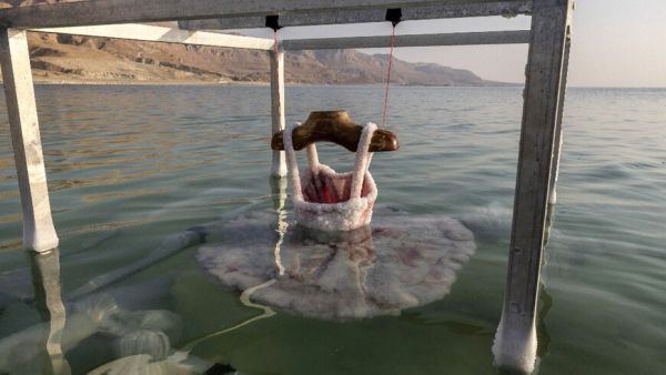 Dead Sea ballerina made by Israeli artist Sigalit Landau