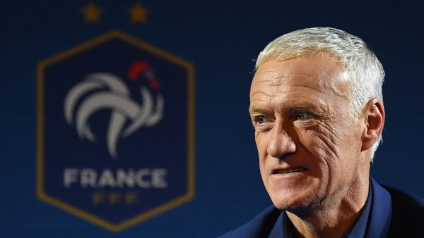 France's head coach Didier Deschamps holds a press conference in Paris on November 9, 2022, after he announced the list of players selected for the Qatar 2022 FIFA World Cup football tournament. (Photo by FRANCK FIFE  AFP)