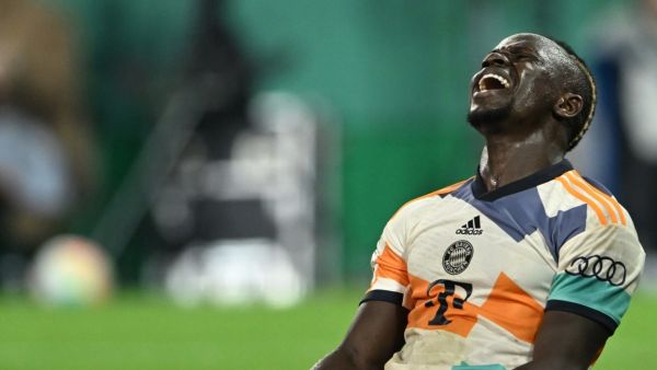 Bayern Munich's Senegalese forward Sadio Mane reacts during the German Cup (DFB Pokal) second round football match between the German first division Bundesliga teams FC Augsburg and FC Bayern Munich in Augsburg, southern Germany, on October 19, 2022. (Photo by CHRISTOF STACHE / AFP)