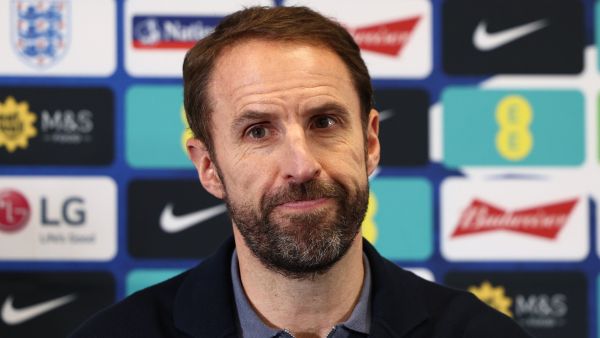 England's manager Gareth Southgate holds a press conference at St George's Park in Burton-on-Trent after revealing the England squad for the 2022 World Cup in Qatar on November 10, 2022. (Photo by Darren Staples / AFP)