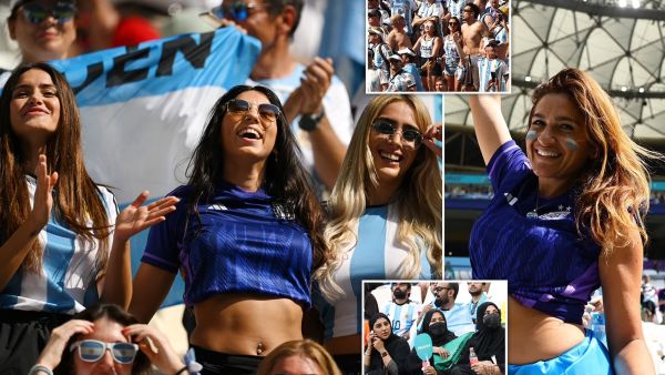 الجماهير الأرجنتينية في لقاء الأرجنتين ضد السعودية (المصدر: Dailymail)