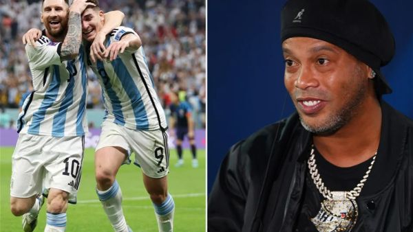 رونالدينيو يدعم المنتخب الأرجنتيني 