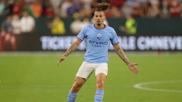 Kalvin Phillips of Manchester City in action during the pre-season friendly match between Bayern Munich and Manchester City at Lambeau Field on July 23, 2022 in Green Bay, Wisconsin. Jamie Squire/Getty Images/AFP (Photo by JAMIE SQUIRE / GETTY IMAGES NORTH AMERICA / Getty Images via AFP)