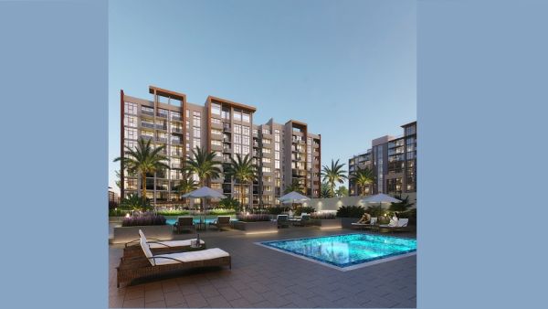 Pool Render - Riviera. Azizi Developments’ community management partner VCM further enhances resident lifestyles