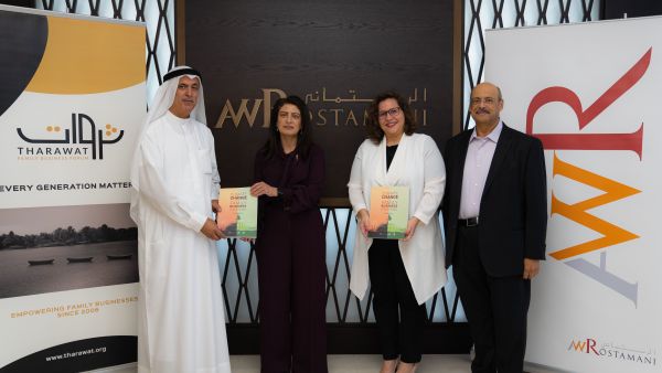During the event Climate Change and Family Business: The Tharawat Family Business Forum and AW Rostamani Group Launch Report Addressing Climate Action for Family Enterprises